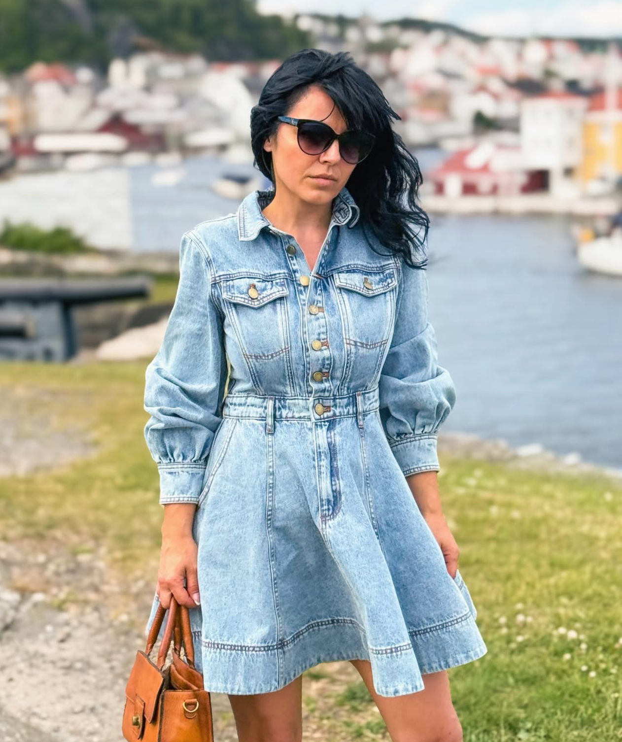 Mini Denim Dress Light Blue Denim