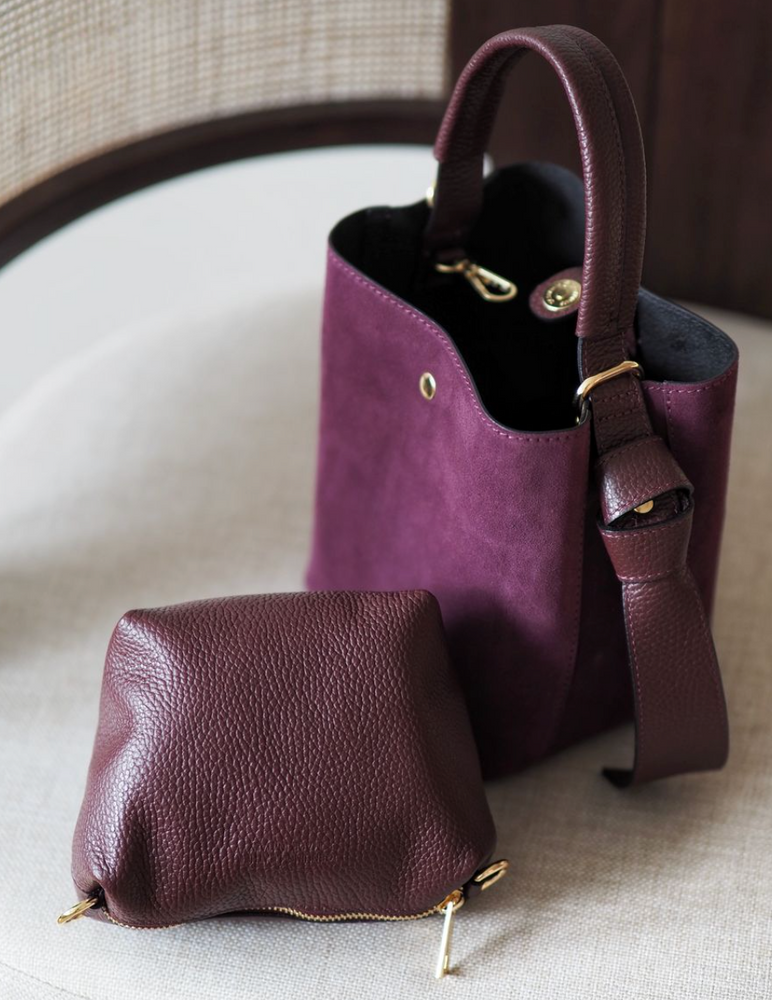 Bucket Bag Semsket Burgunder