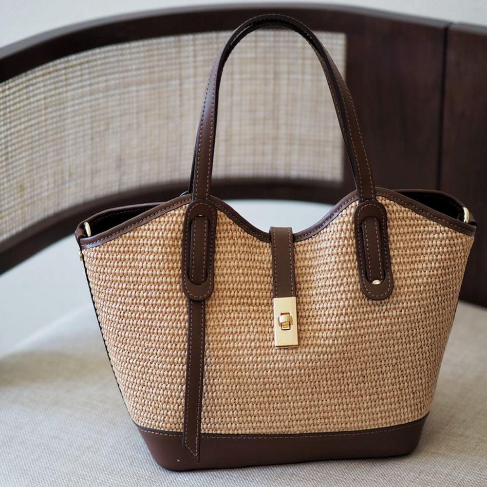 Raffia Veske Brown