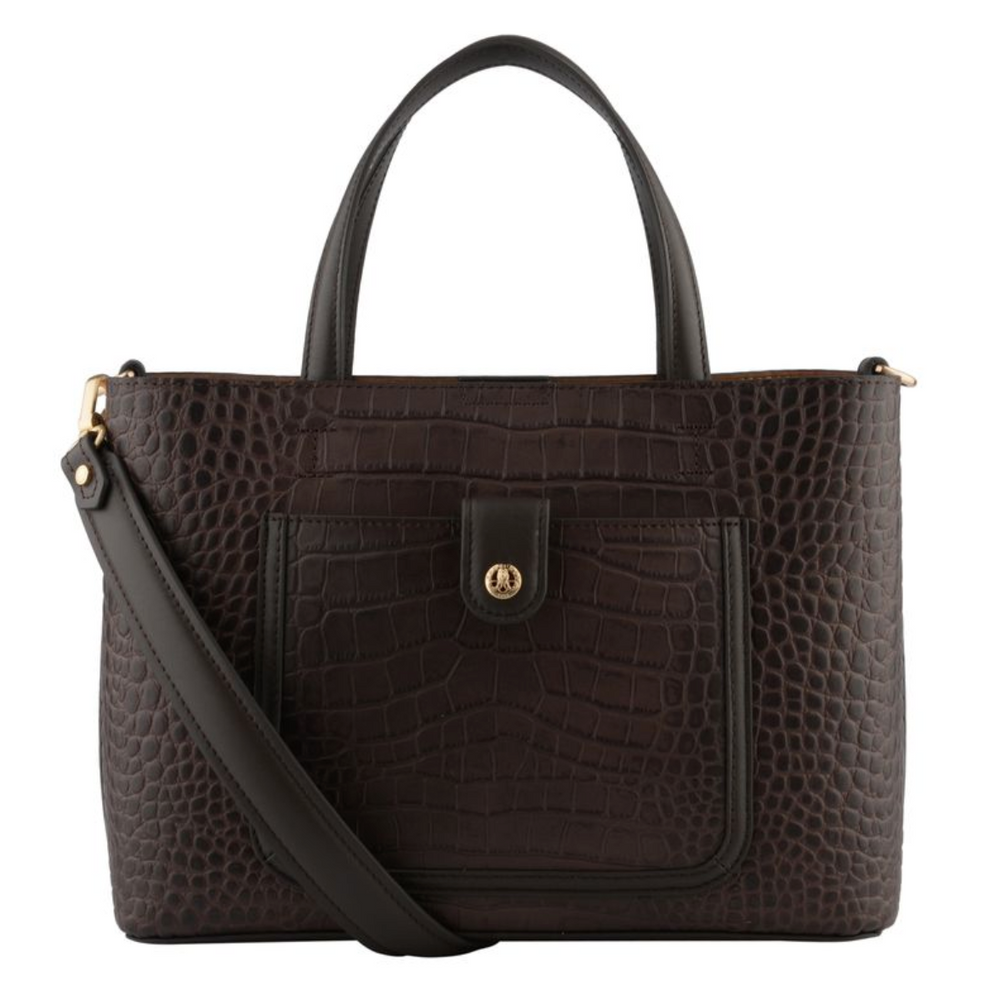 Bride Crocco Satchel Bag Brown