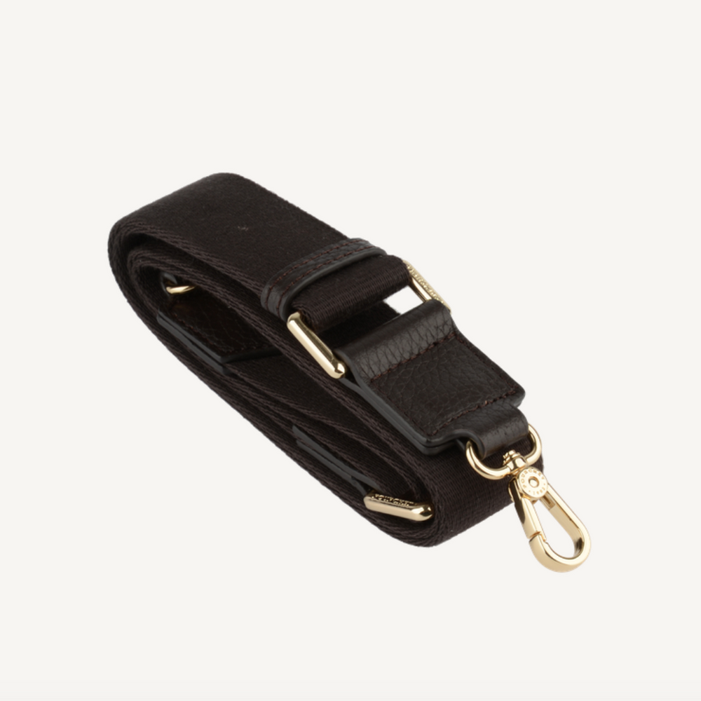 Weaved cotton shoulder strap Brown