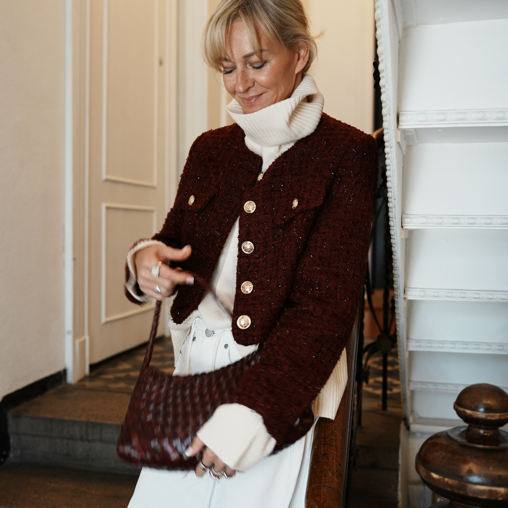 Tweed Blazer Burgunder