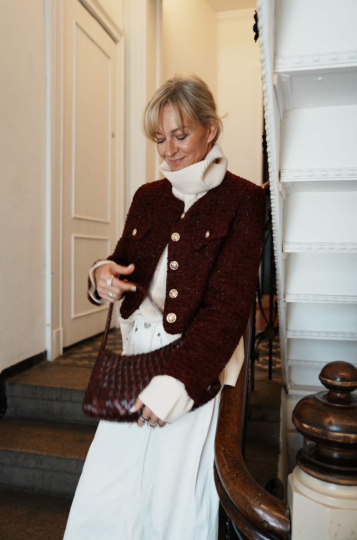 Tweed Blazer Burgunder