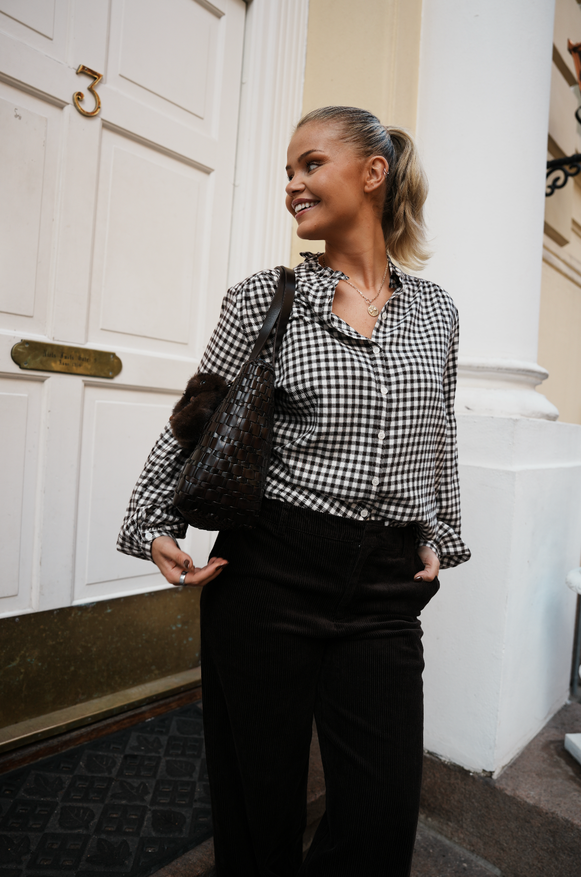 Samilla Shirt Ganache Mini Check