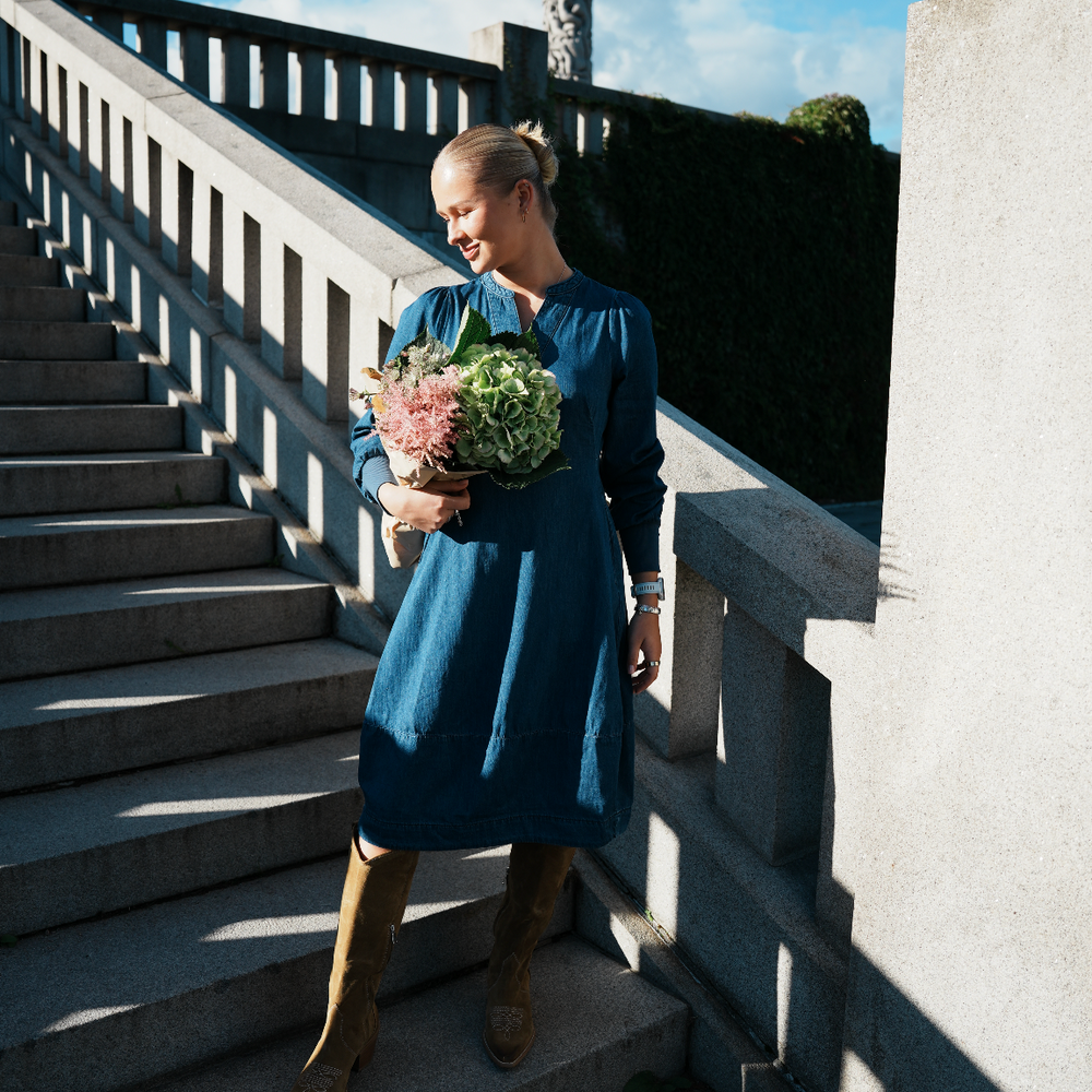 Allura Arpa Rib Dress Dark Blue Washed