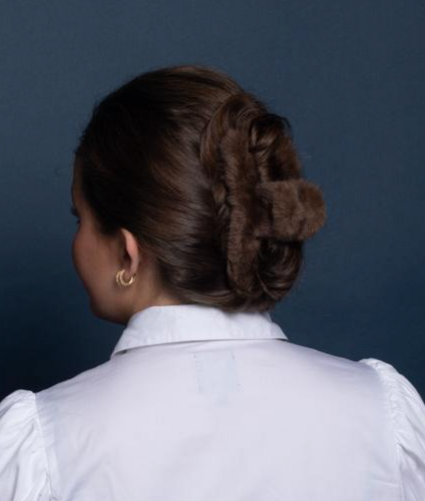 Faux Fur Hair Claw Dark Brown