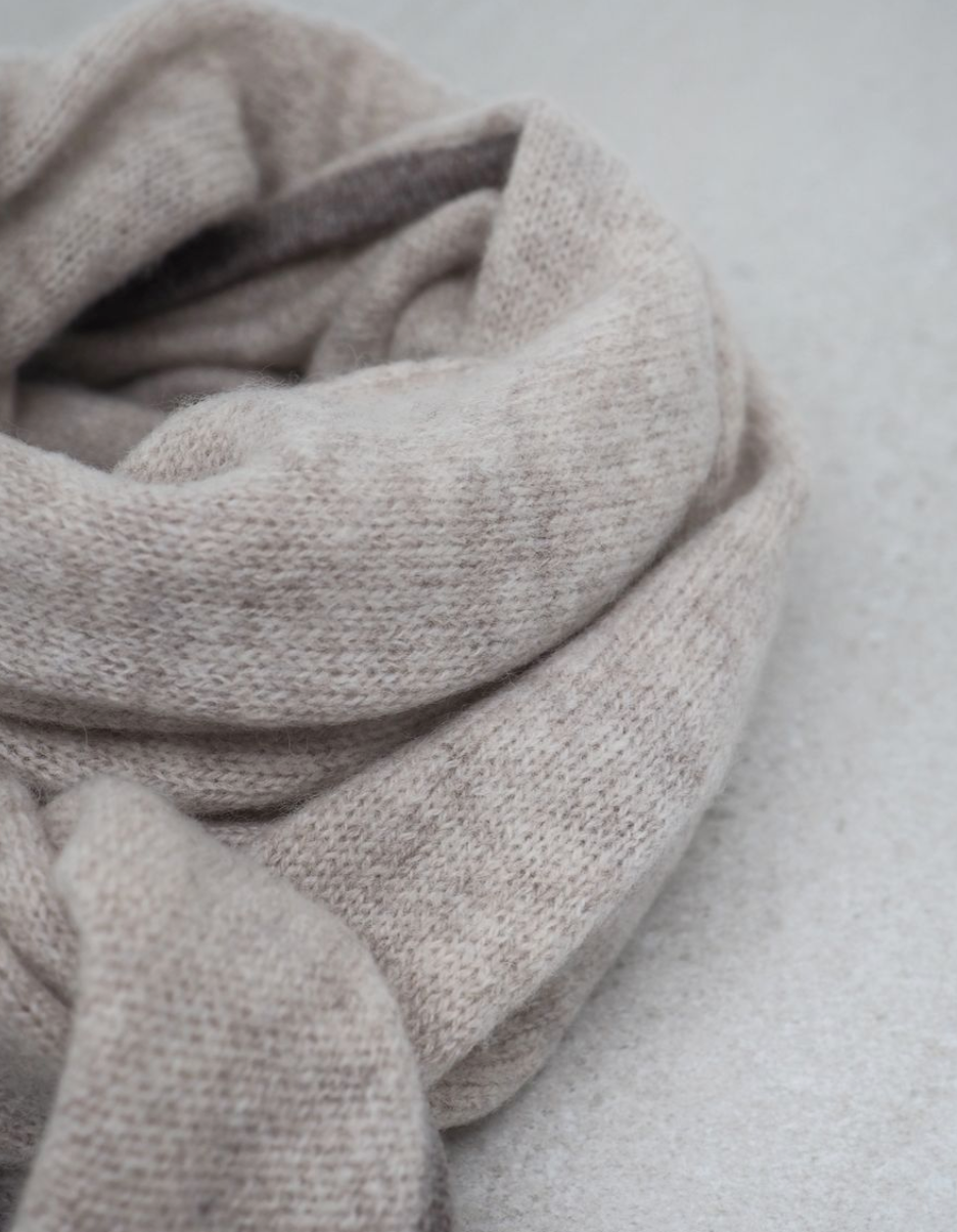 Skjerf Merinoull To Farger Beige/Taupe