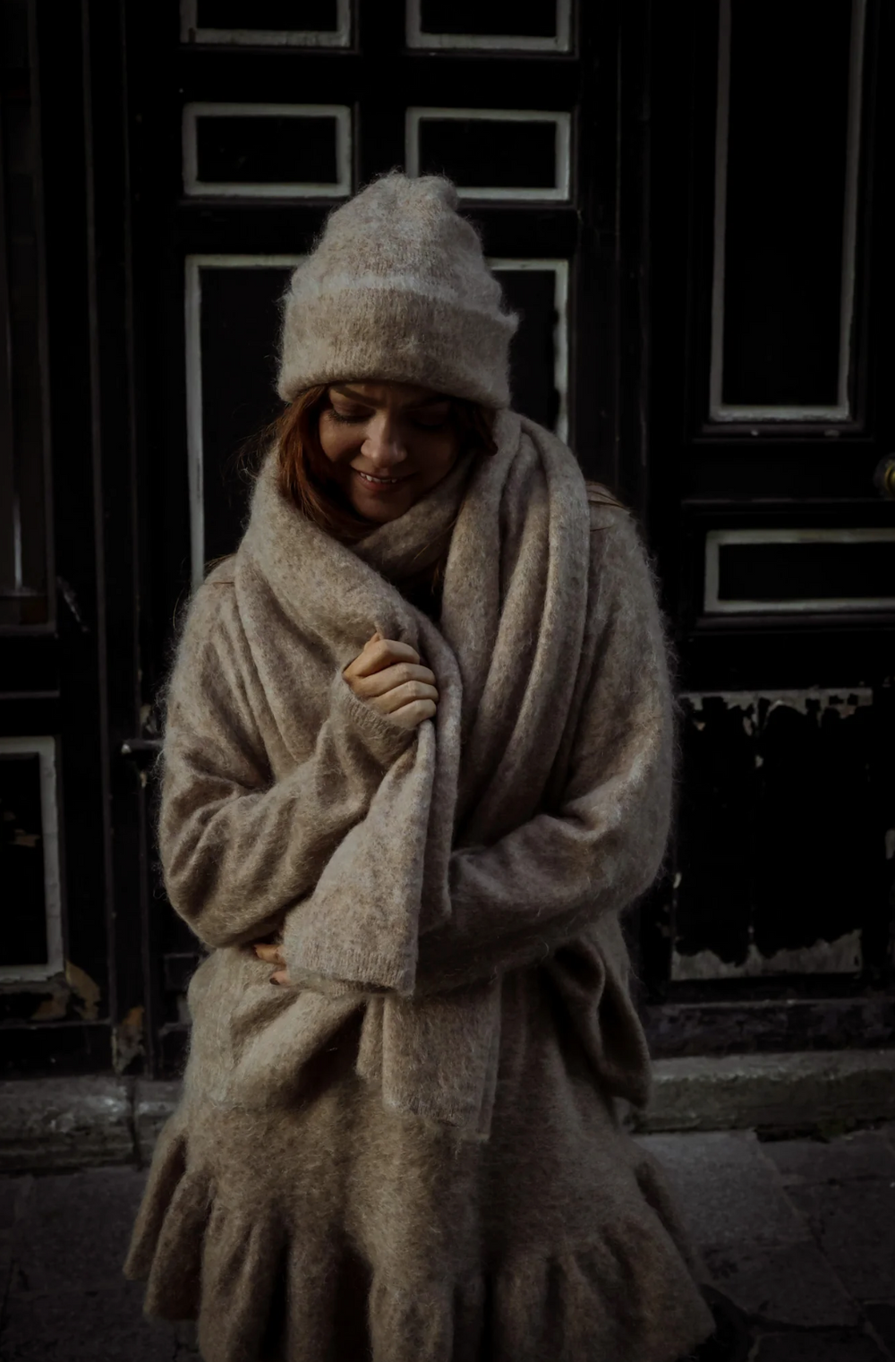 Boxy Scarf Beige