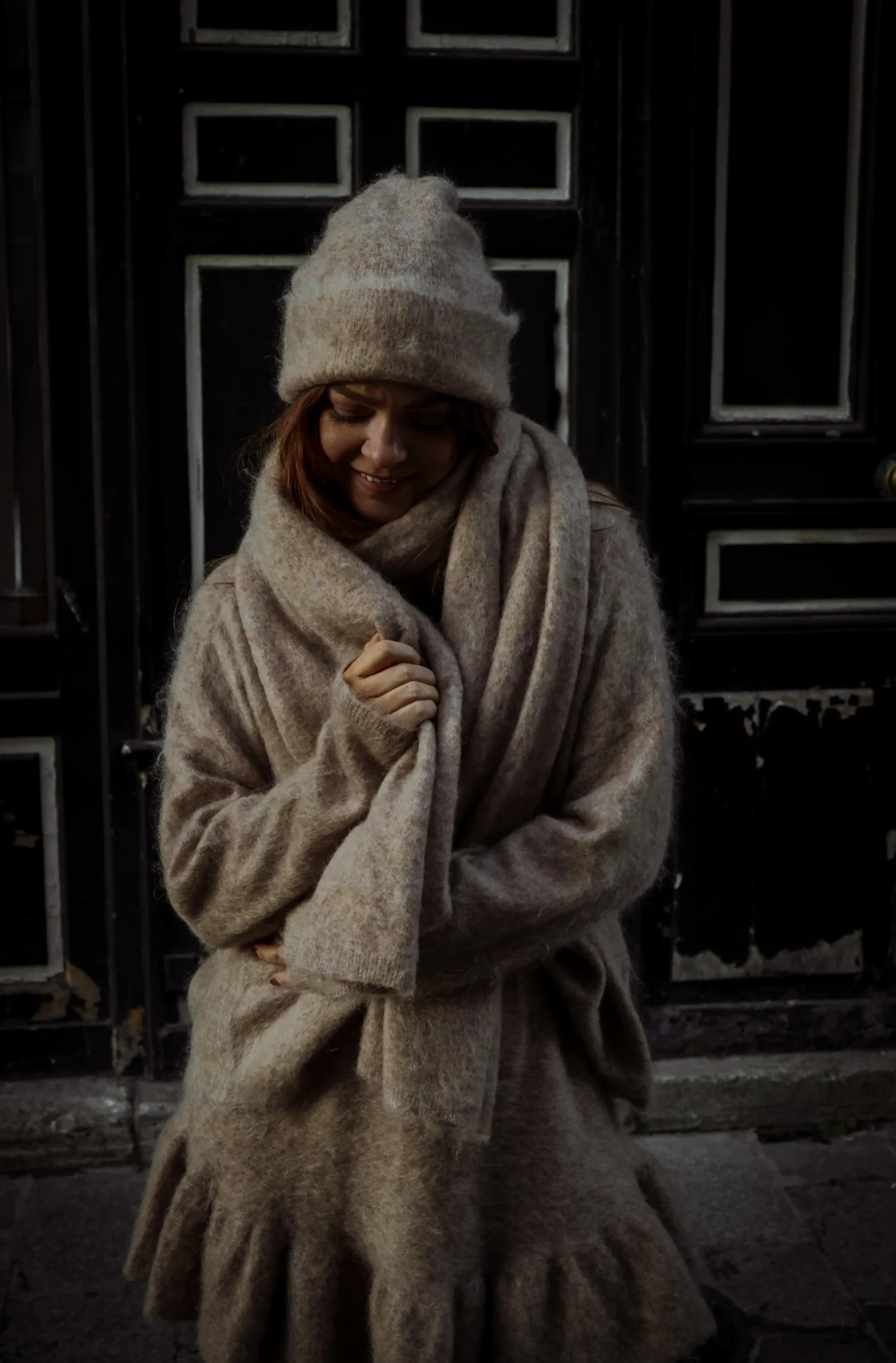 Boxy Scarf Beige