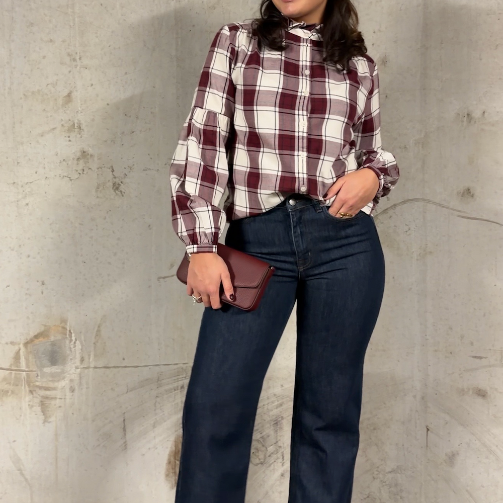 Samilla Shirt Tawny Port Check