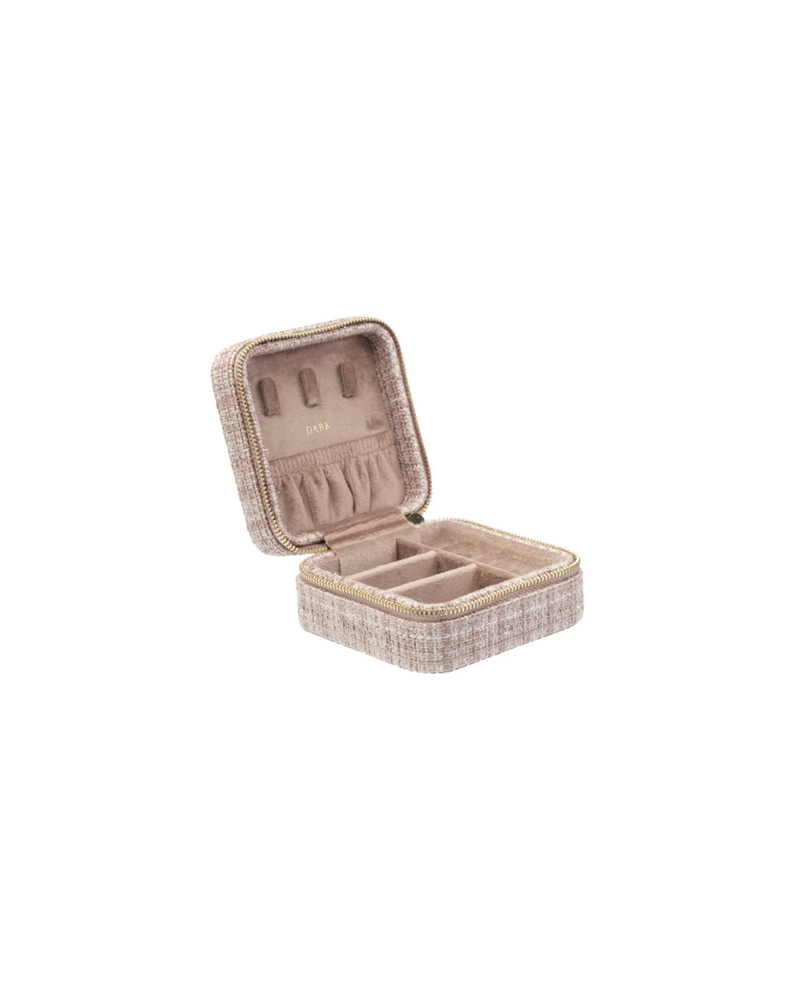 Tweed Jewellery Box Mini Warm Taupe