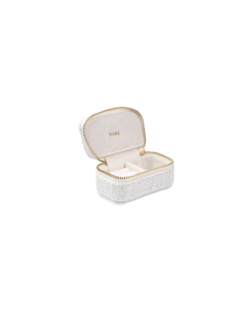 Tweed Jewellery Box Micro White