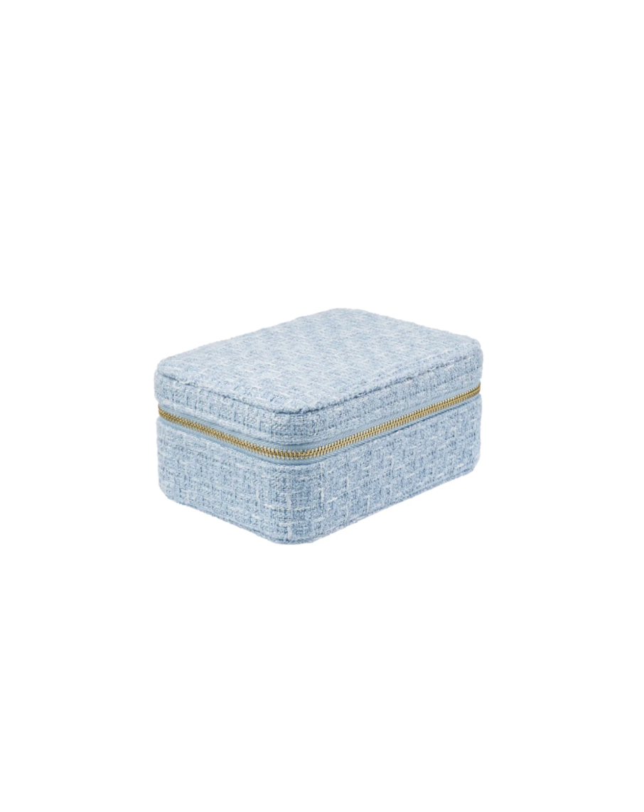 Tweed Jewellery Box Cool Blue