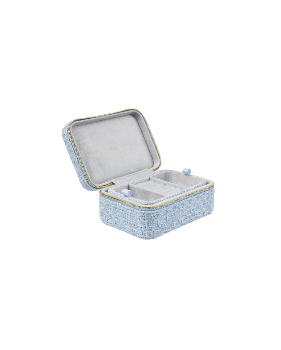 Tweed Jewellery Box Cool Blue