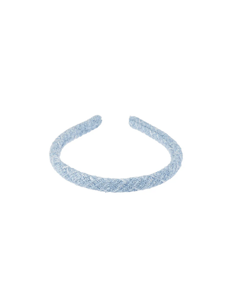 Tweed Hair Band Thin Cool Blue