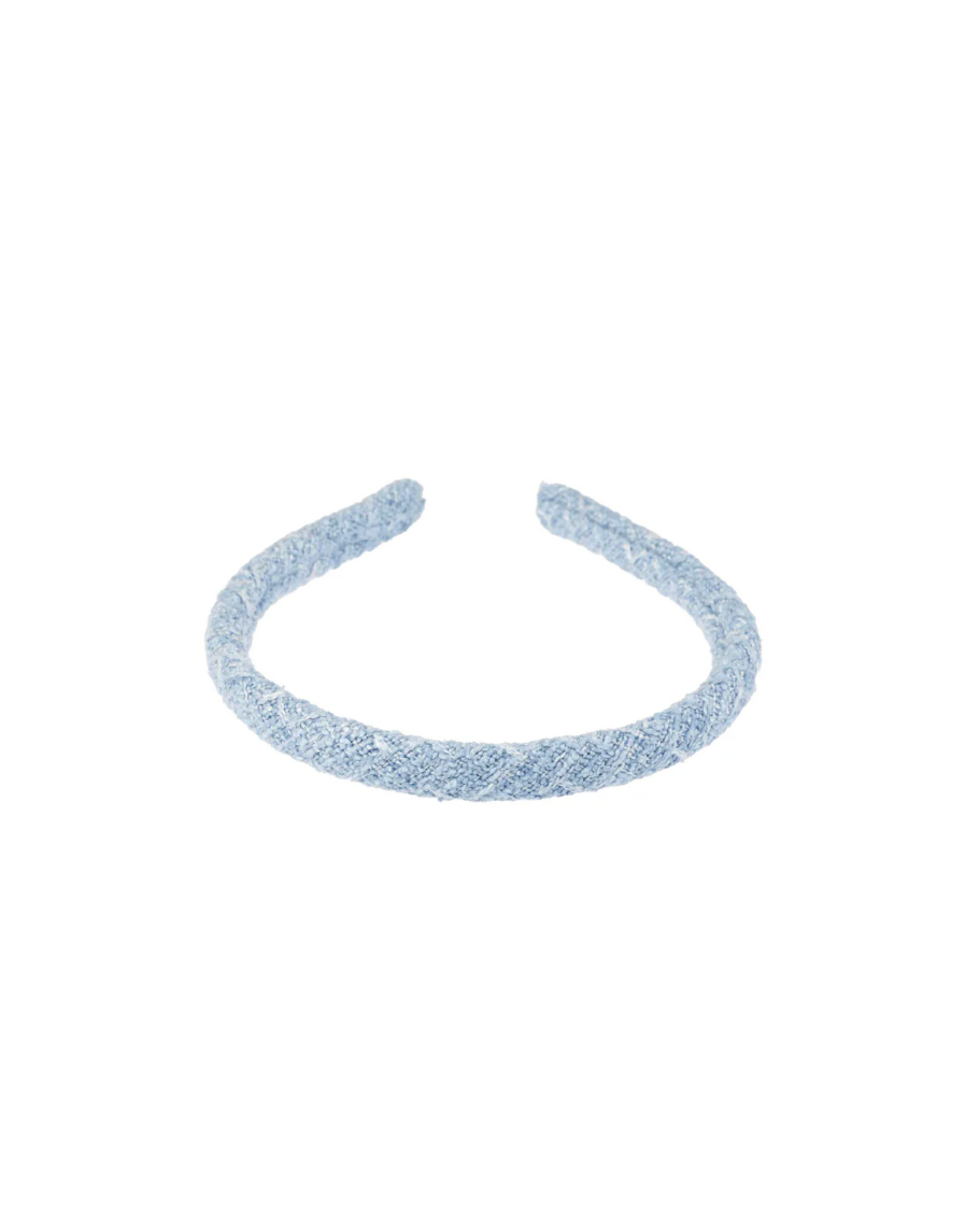Tweed Hair Band Thin Cool Blue