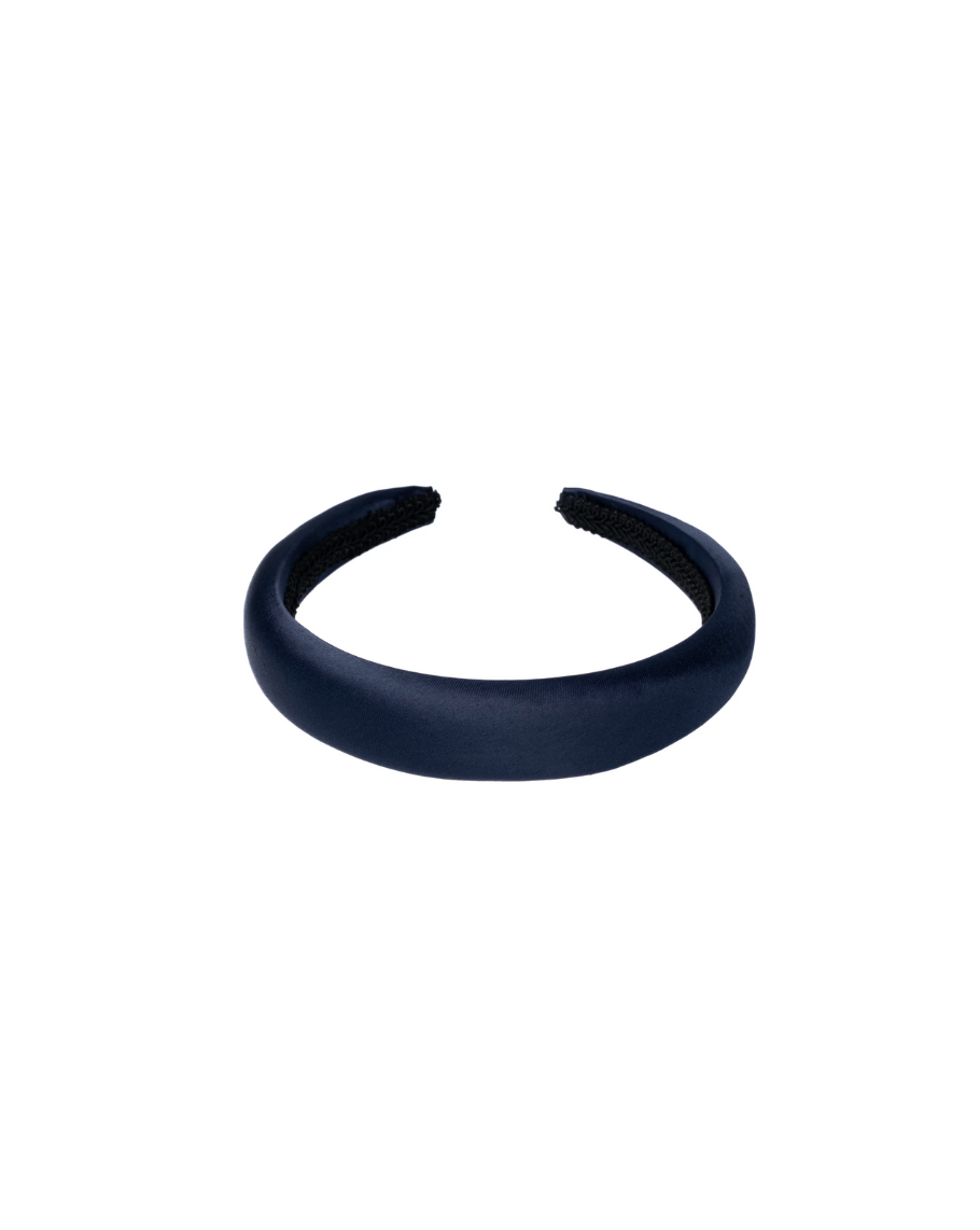 Satin Hair Band Broad Navy