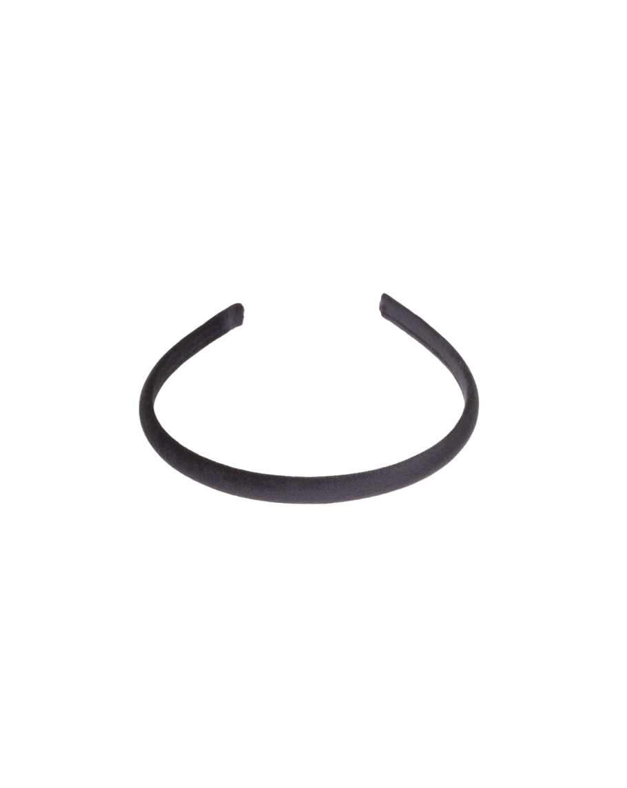 Satin Hair Band Thin Black