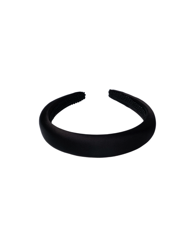 Satin Hair Band Broad Black