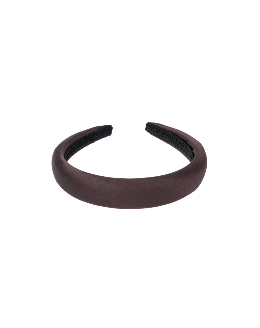 Satin Hair Band Broad Chocolate Brown