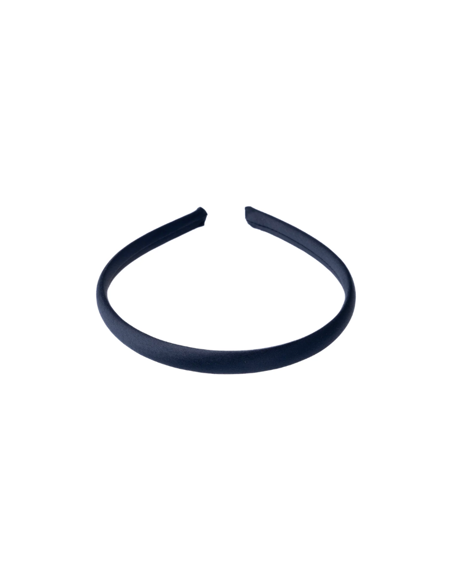 Satin Hair Band Thin Navy