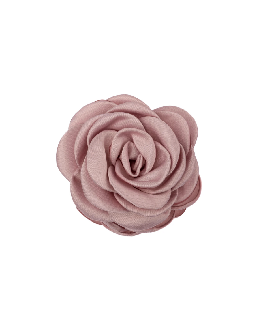 Satin Rose Hair Claw Pink