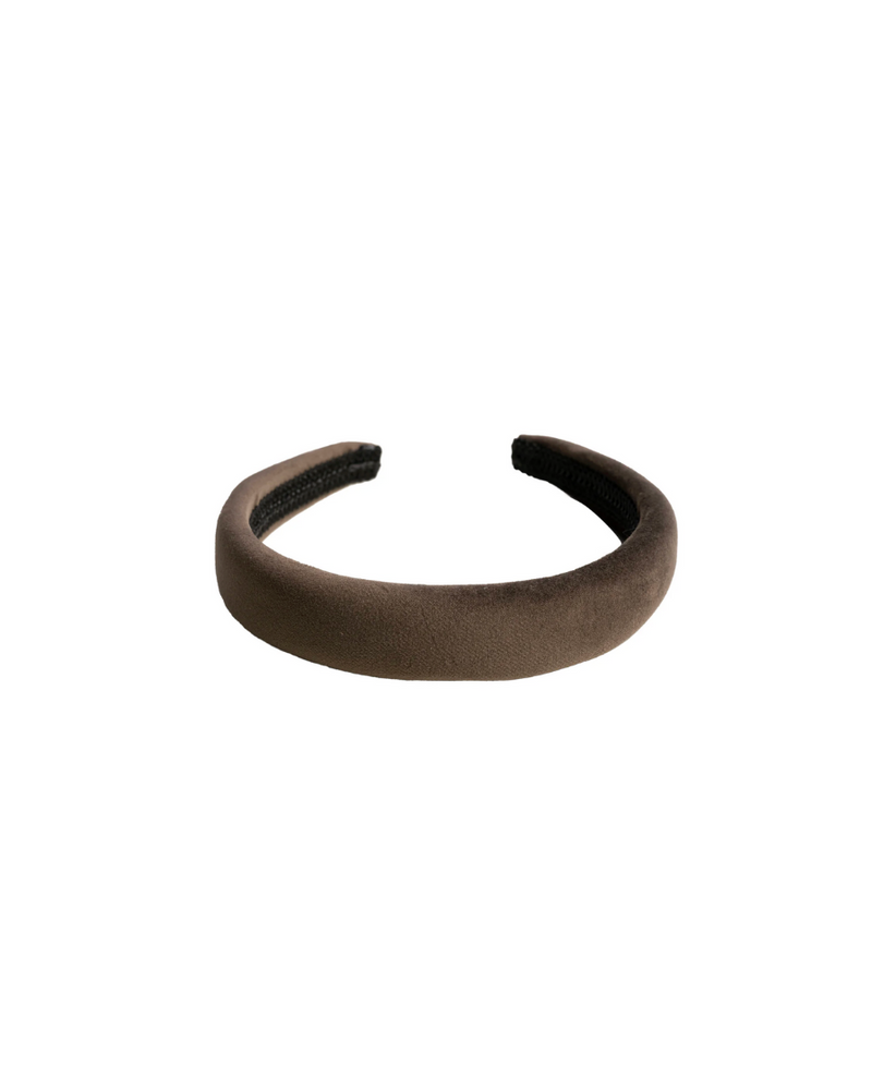 Velvet Hair Band Broad Brown