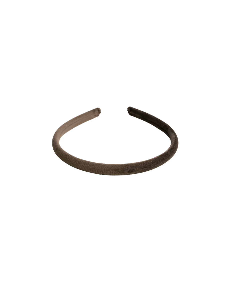 Velvet Hair Band Thin Brown