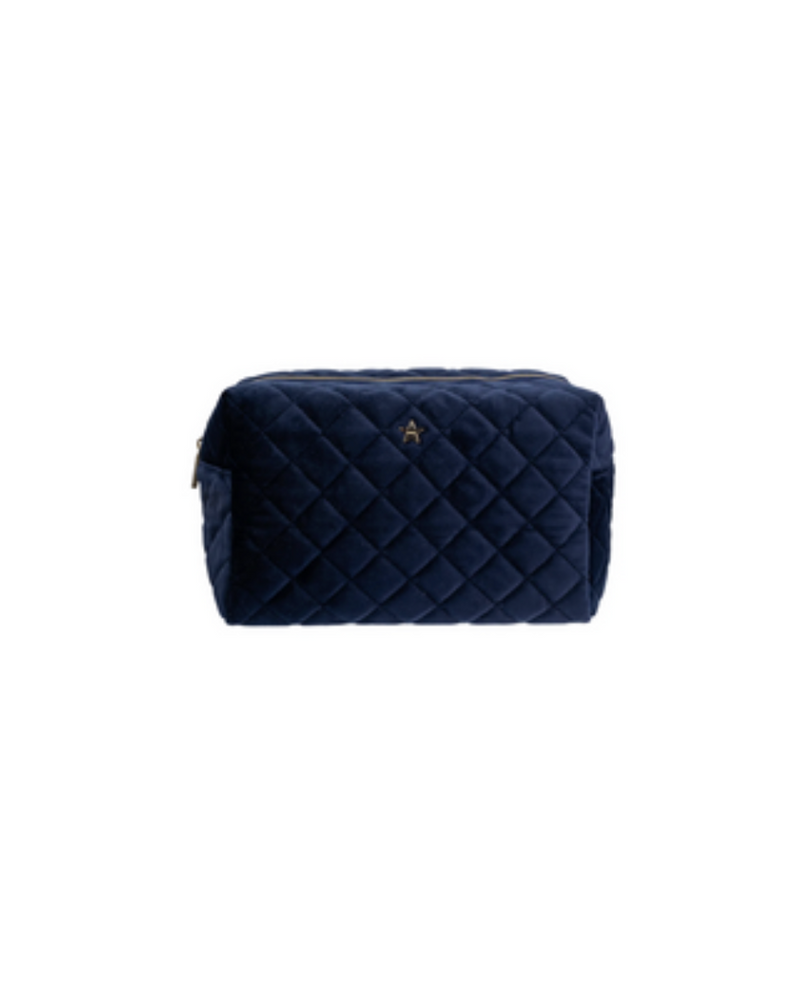 Velvet Square Make Up Pouch Large Navy