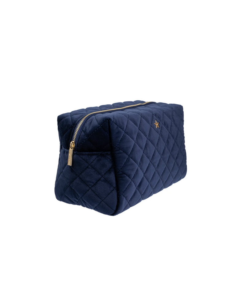 Velvet Square Make Up Pouch Large Navy