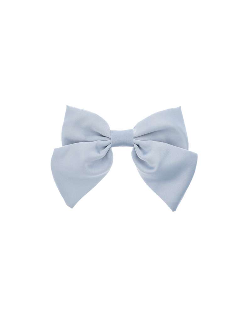 Satin Bow Hair Clip Light Blue
