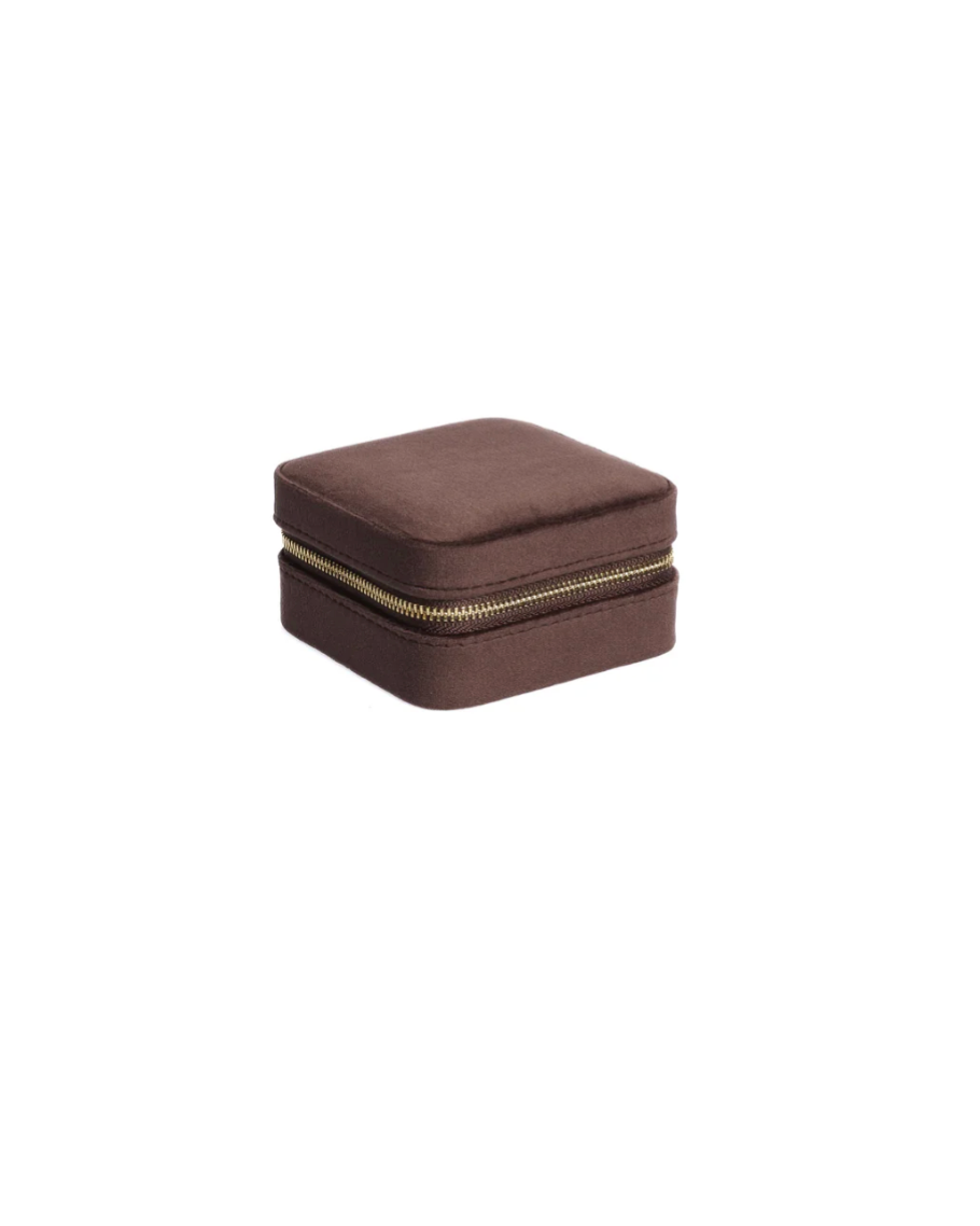 Velvet Jewellery Box Mini Brown