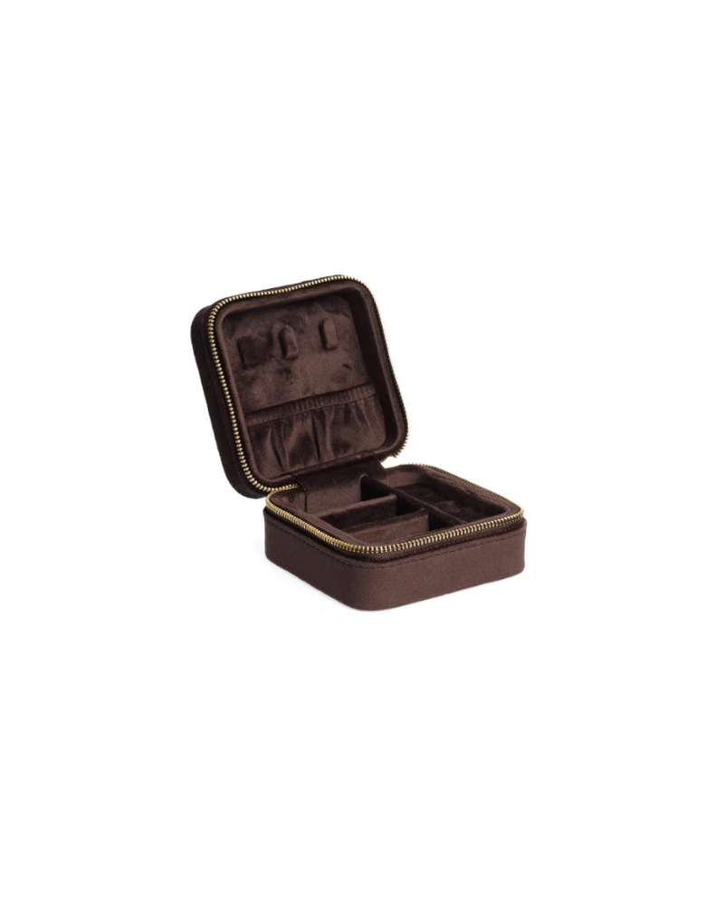 Velvet Jewellery Box Mini Brown