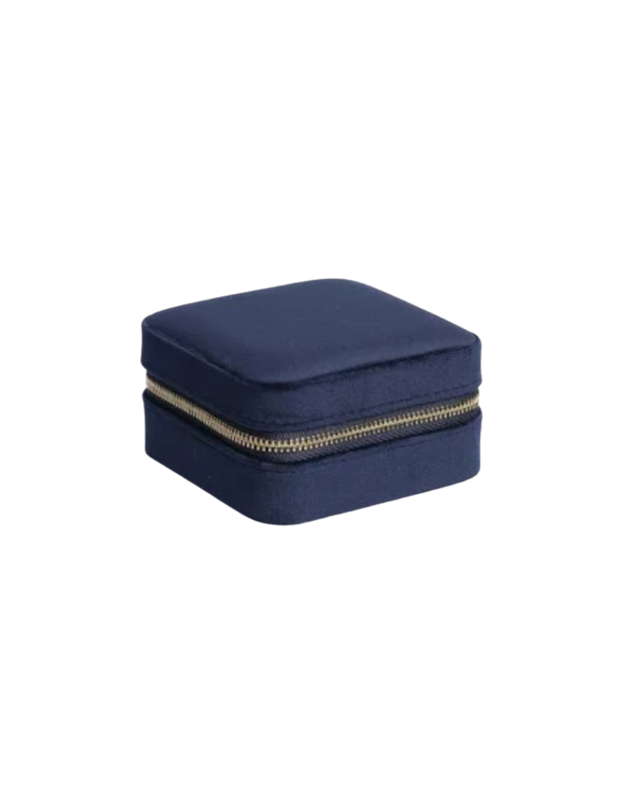 Velvet Jewellery Box Mini Navy
