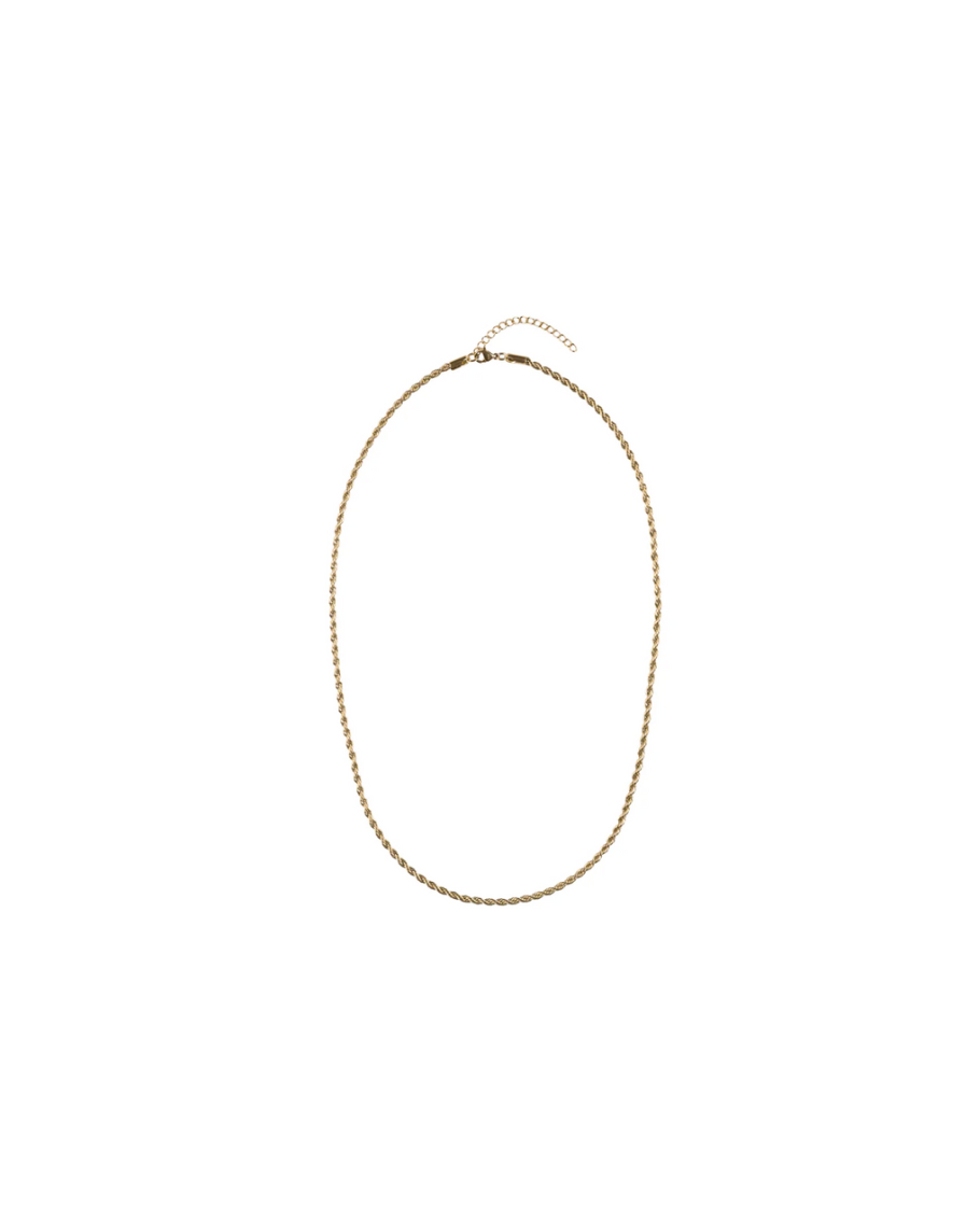 Twisted Chain Necklace Extra Thin 55cm Gold