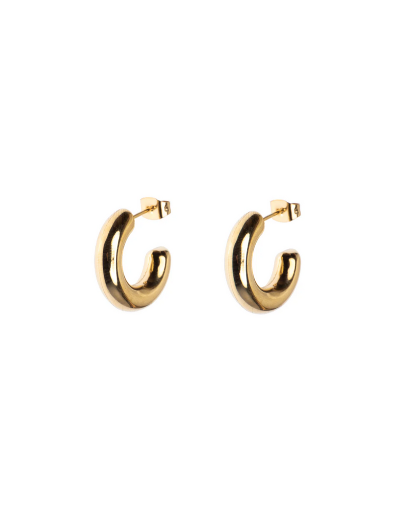 Fat Creole Small Hoops Gold
