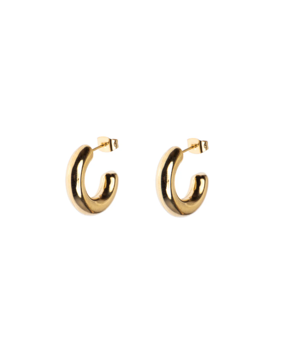 Fat Creole Small Hoops Gold