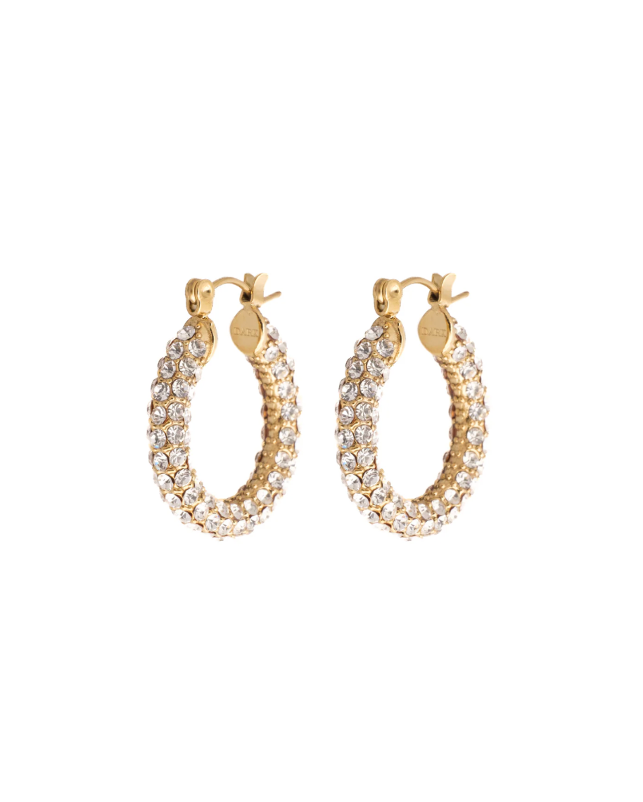 Full Bling Creole Large Hoops