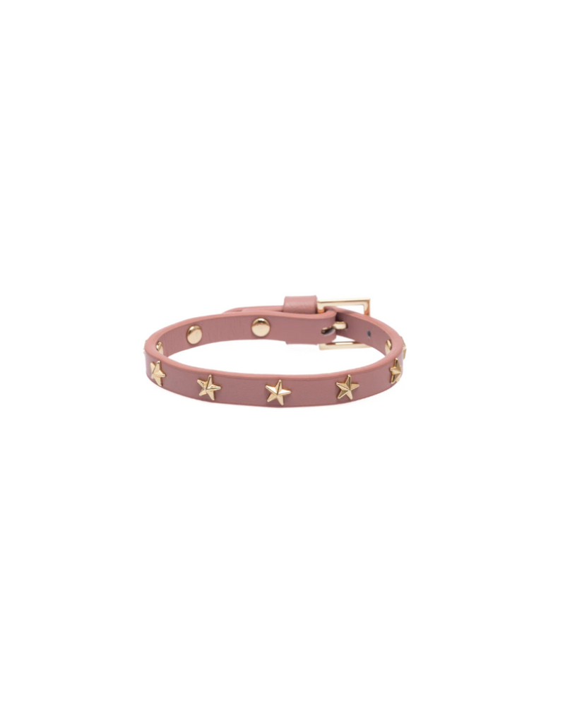 Leather Star Stud Bracelet Mini Rose