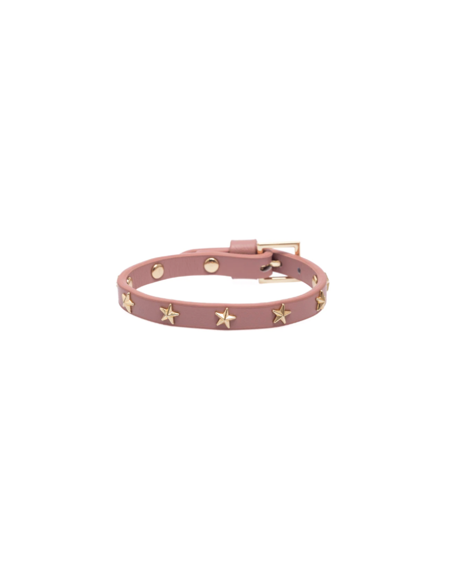 Leather Star Stud Bracelet Mini Rose