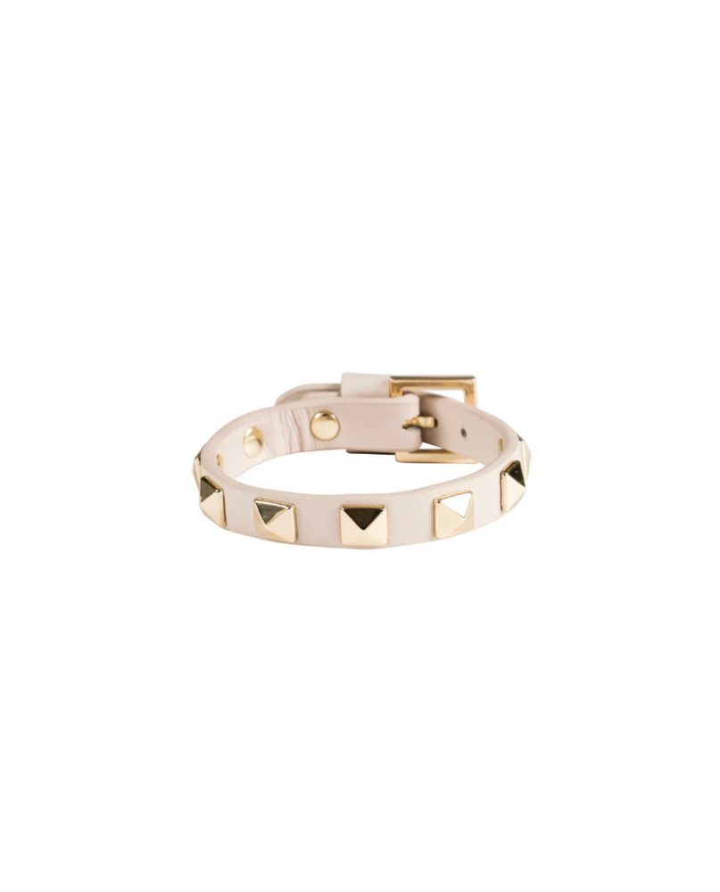 Leather Stud Bracelet Sand