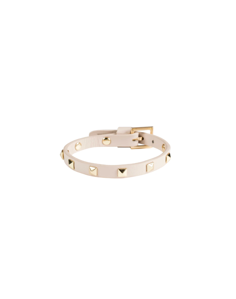 Leather Stud Bracelet Mini Sand