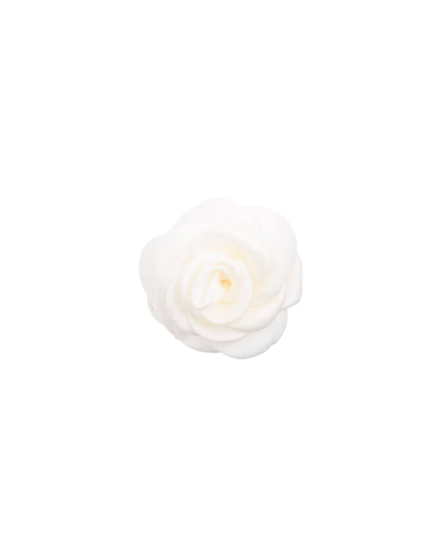 Satin Rose Hair Claw White