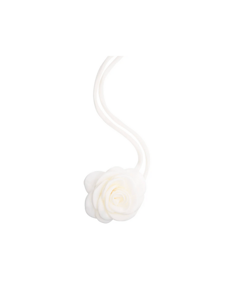 Satin Rose Brooch White