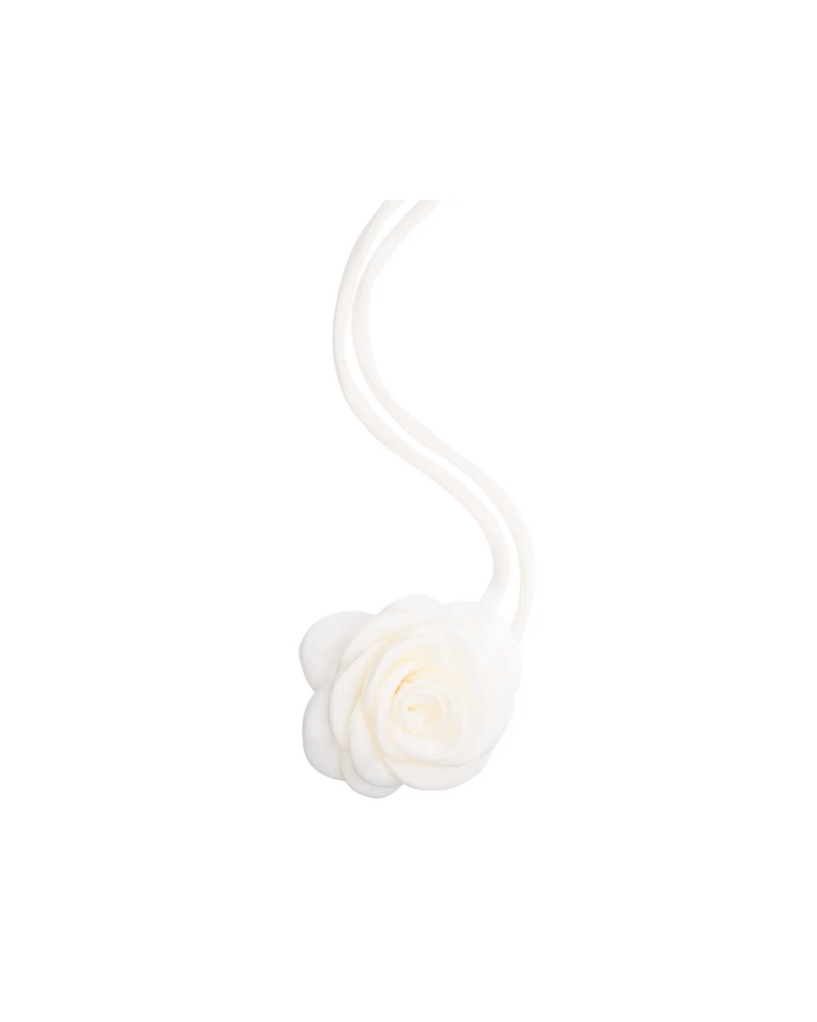 Satin Rose Brooch White