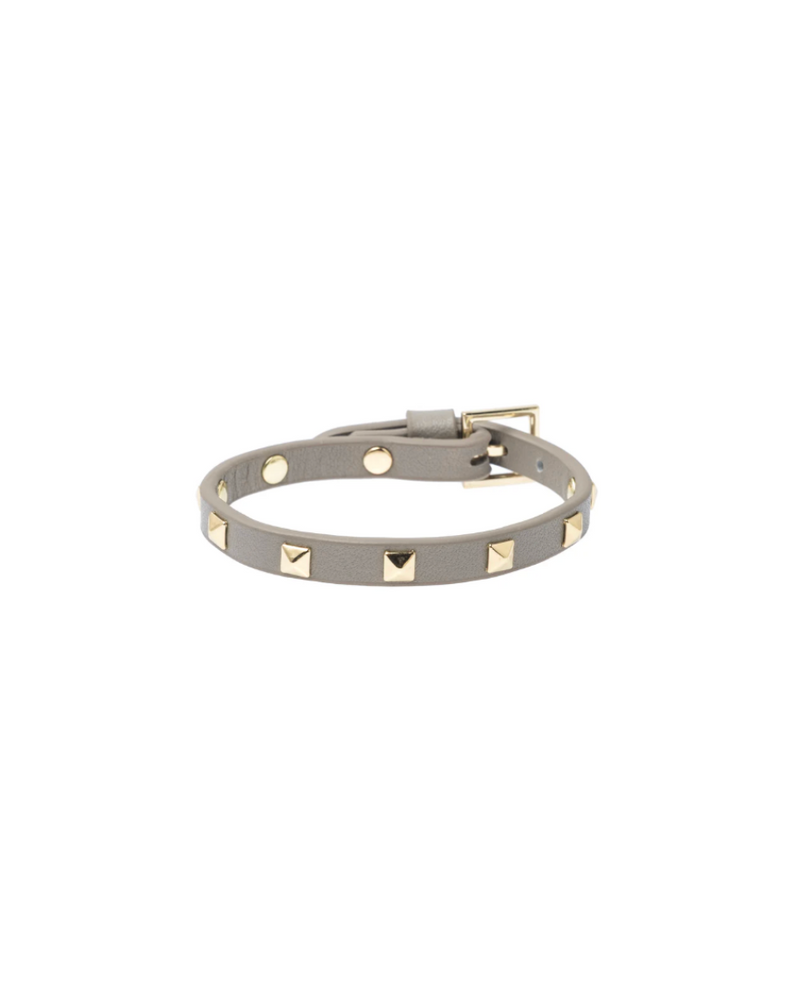 Leather Stud Bracelet Mini Taupe