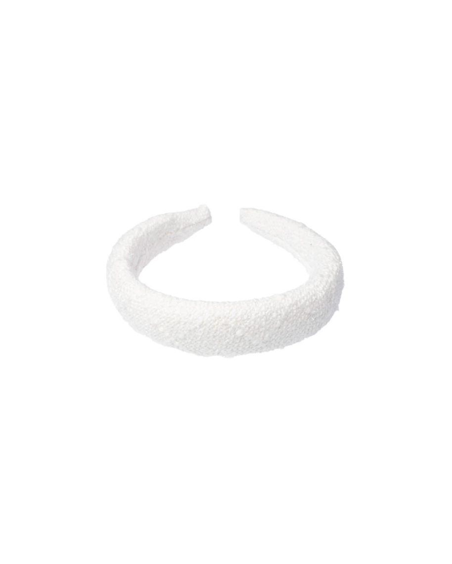 Tweed Hair Band Broad White