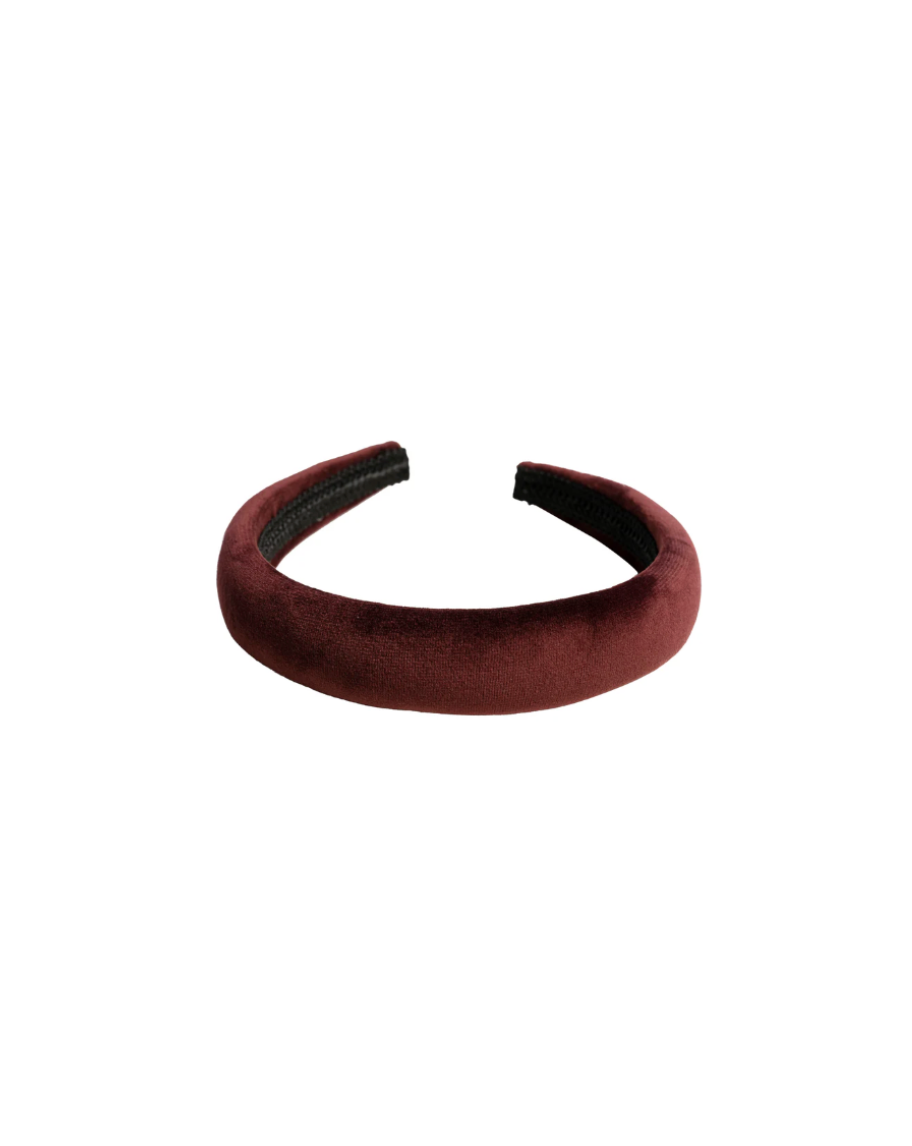 Velvet Hair Band Broad Marron