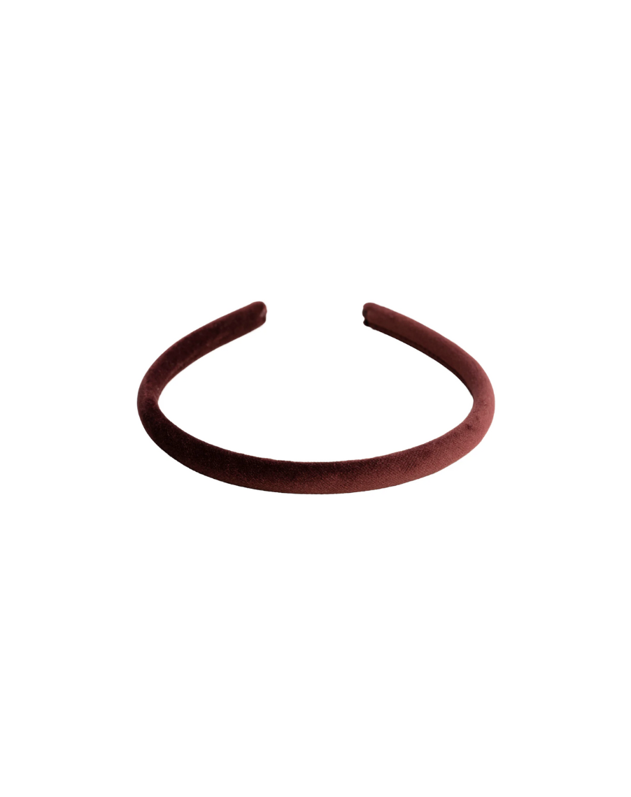Velvet Hair Band Thin Rich Plum