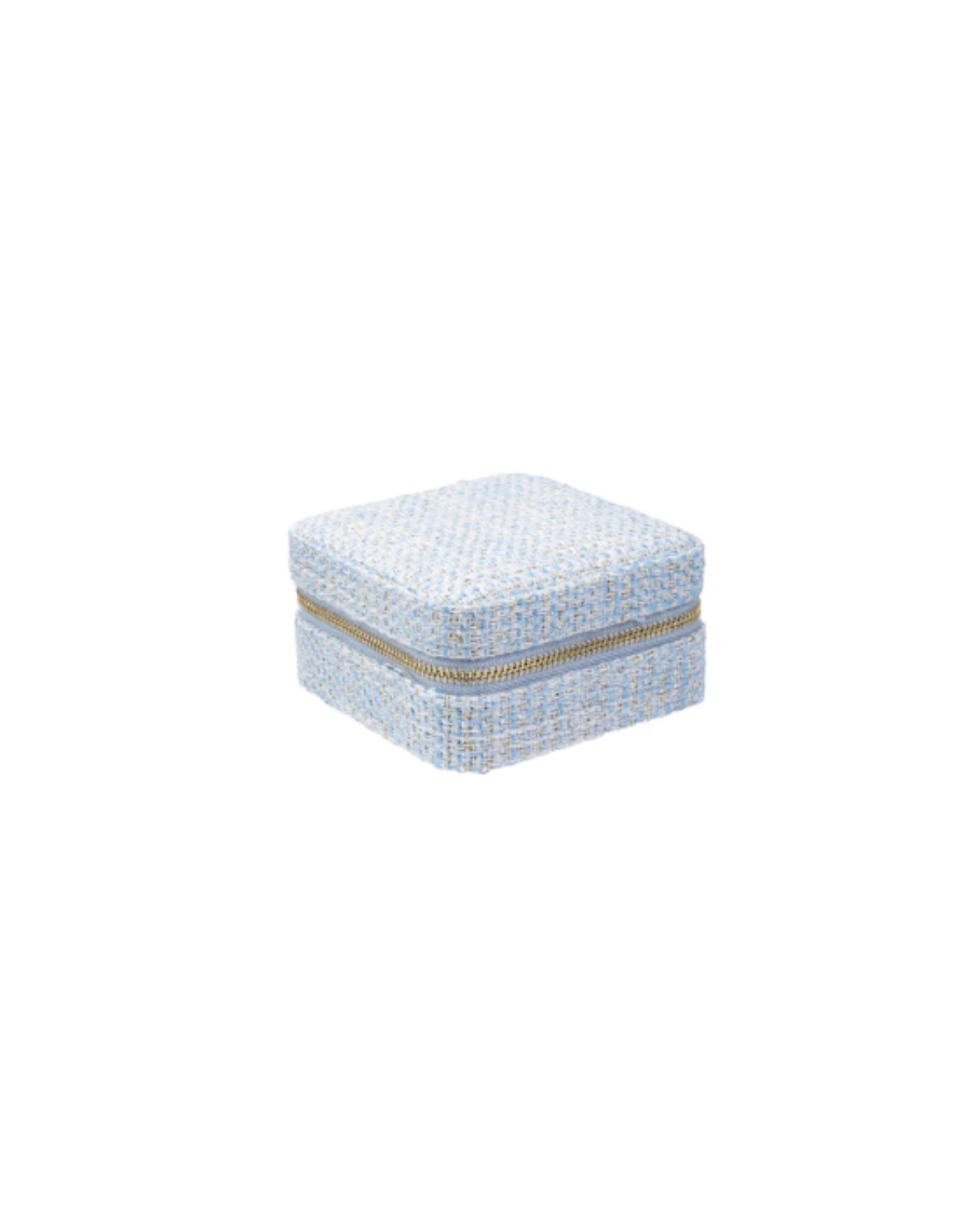 Tweed Jewellery Box Mini Light Blue